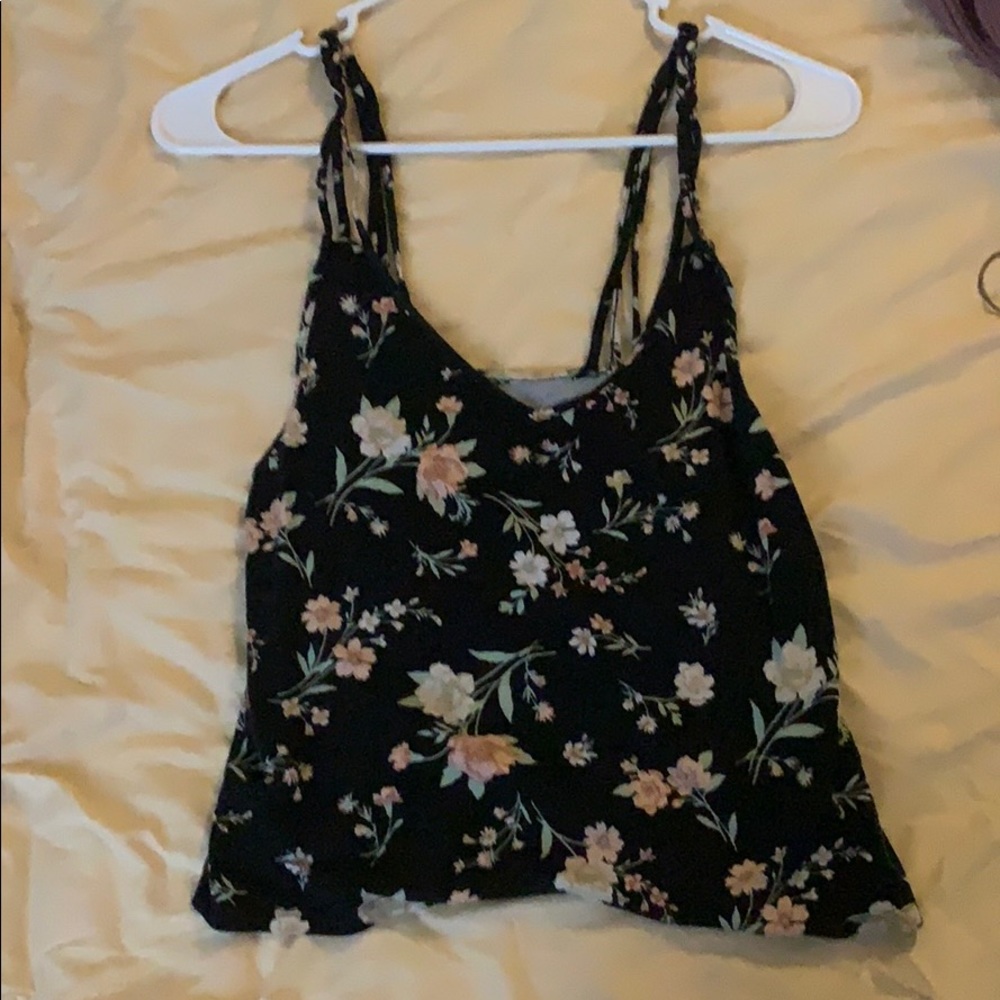 Floral v neck tank